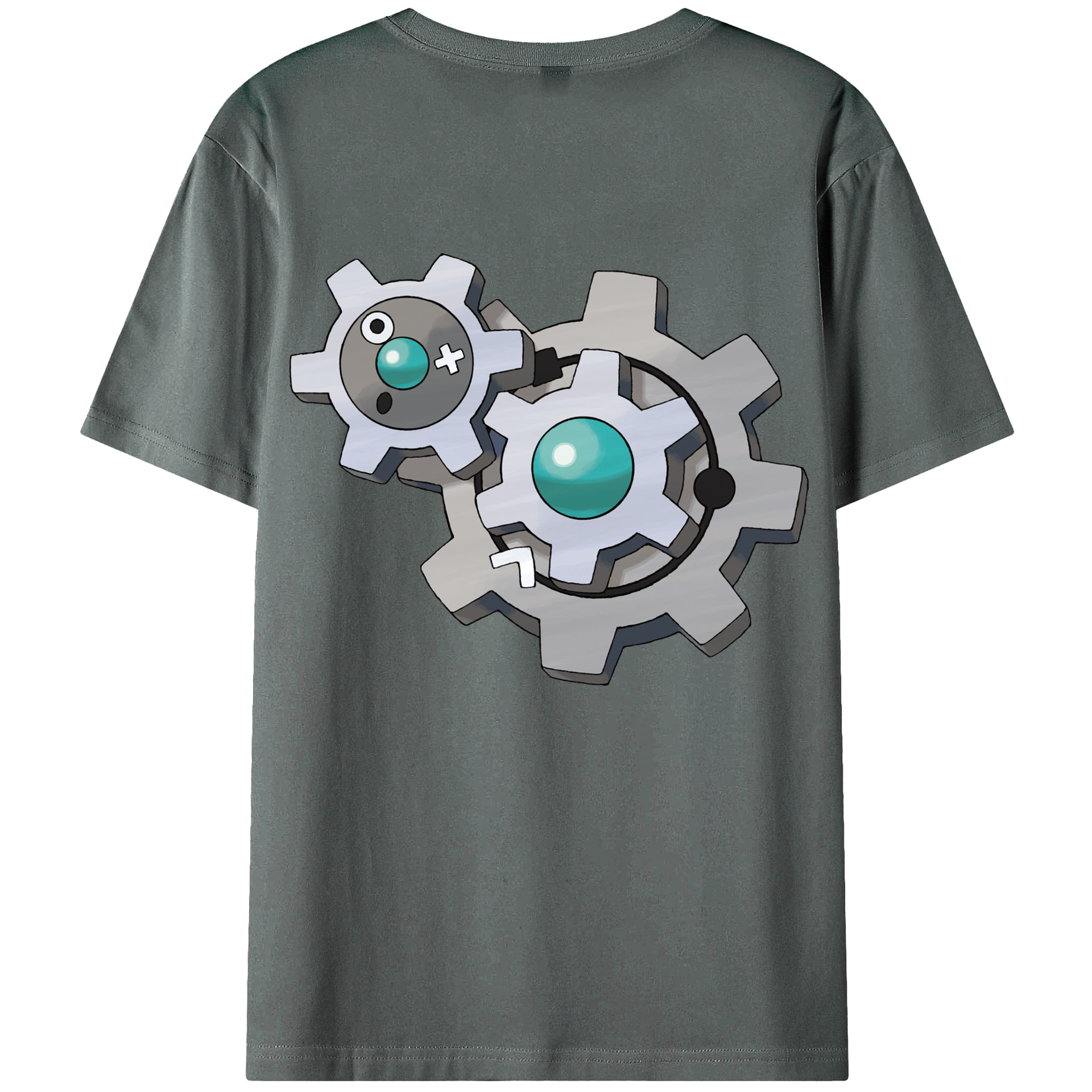（画像用） ポケットモンスター Pokémon 綿100％ メンズ半袖Tシャツ（バックプリント） 通気性